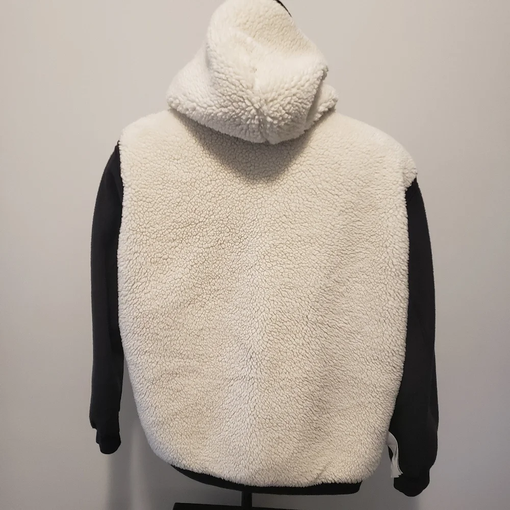 Abercrombie & Fitch Y2K Men's Sherpa Lined Full Zip Gray Hooded Jacket Size M. - Picture 7 of 10